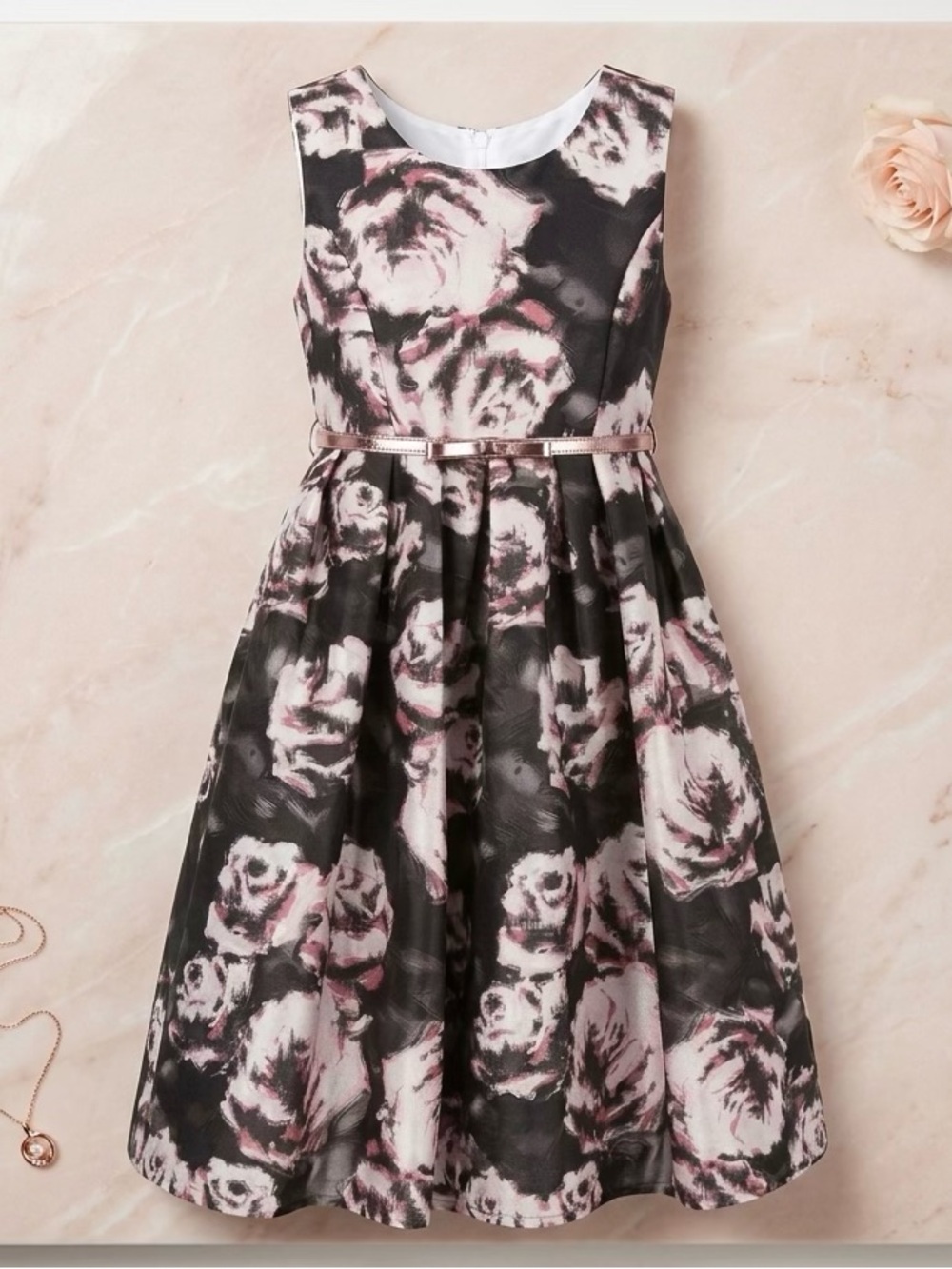 PIPPA & JULIE 14 Rose Dress w/ Bow Belt—worn once+ J CREW Crewcuts Shirt
